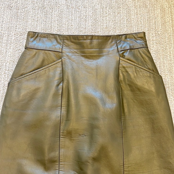 Vintage Lamb Leather Evan Davies Pencil Skirt - Picture 3 of 12